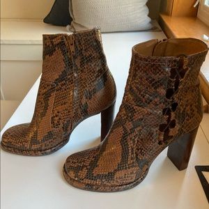 Free People Snakeskin Booties